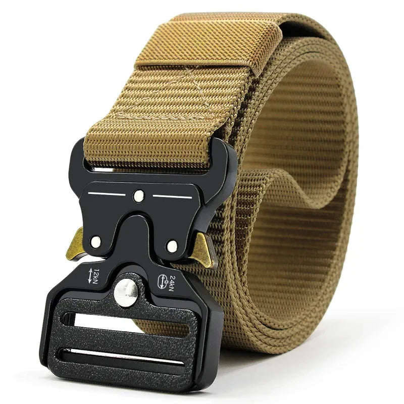 1pc Men's Belt Outdoor Hunting Tactical Mens Belt Multifunctional Combat Survival High Quality Canvas Nylon Mens Belt Sport Belt