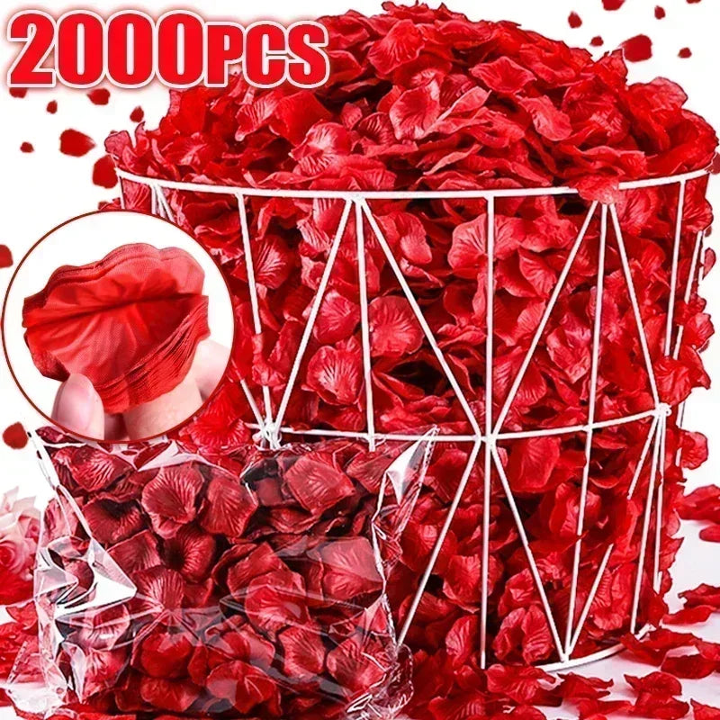 2000 Pieces of Silk Cloth with Simulated Petals, Rose Petals, Wedding Room Decoration, and Wedding Supplies