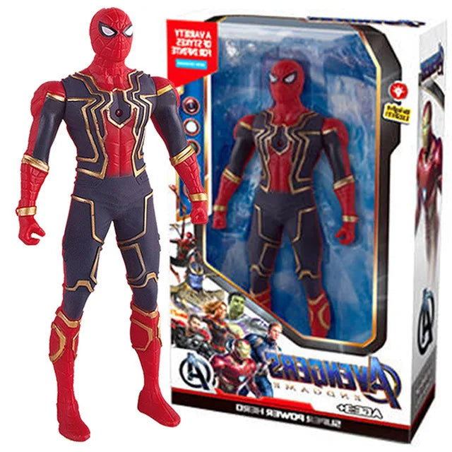 17cm Marvel Spiderman Model Anime Action Figures Spider-man Captainironman Luminous Children's Toys Decorationdolls Gifts