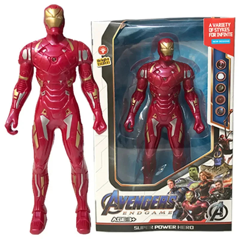 17cm Marvel Spiderman Model Anime Action Figures Spider-man Captainironman Luminous Children's Toys Decorationdolls Gifts
