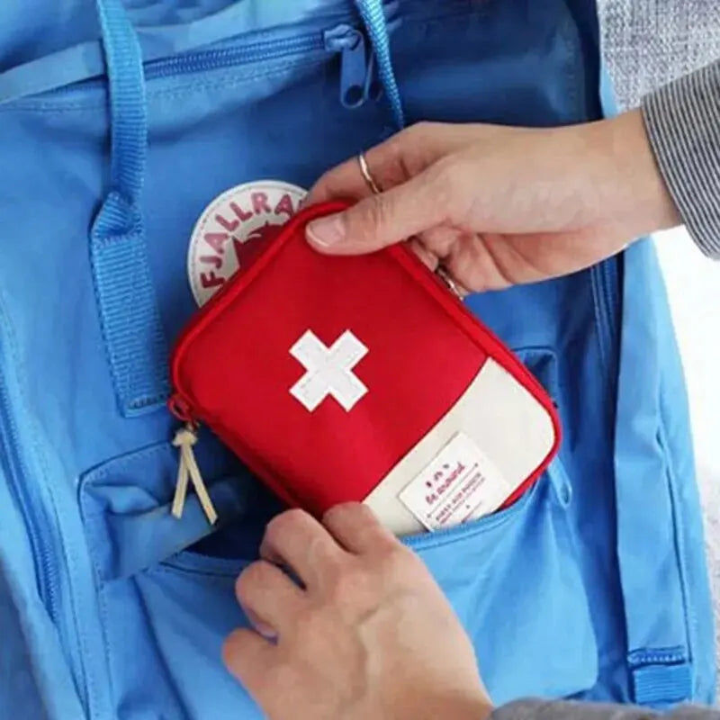 1PC Mini Portable Medicine Bag Travel First Aid Kit Medicine Bag Storage Bag Survival Kit Medicine Box Outdoor Emergency Camping