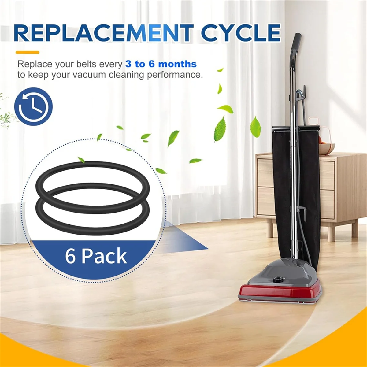 Trending 6PCS Vacuum Belt 30563B Round Vacuum Cleaner Belts Upright Vacuum Belt for Sanitaire Vacuum Cleaner Style RD