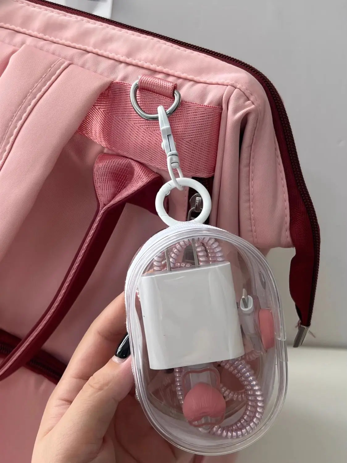 Transparent Storage Bags Keychain Data Line Coin Toys Organizer Case Thicken Clear Wallet Keyring Car Key Holder Jewelry Gifts