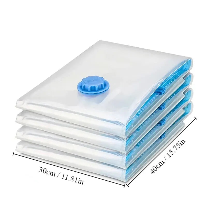 1PC Transparent Border Vacuum Bag For Clothes Storage Bag Home Organizer Compressed Seal Travel Saving Bag