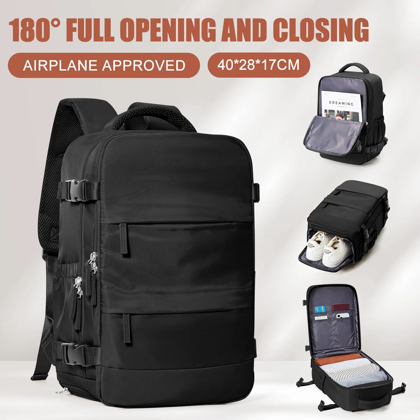 Women Men Hand Luggage Backpack Business Laptop Bag College Travel Backpack Waterproof Carry on Cabin Backpack Wizzair 40x30x20