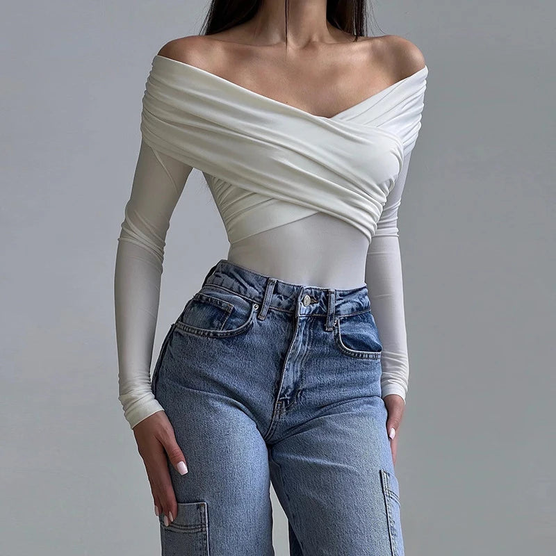 Women's Bodysuits Autumn New Black Sexy Backless Solid Corset Slim Fashion Crossed Bodysuits Long Sleeves Casual Knitted Rompers