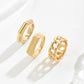 "14K Gold Plated Geometric Ring Set"