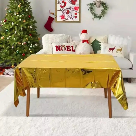 137 * 274CM Christmas Aluminum Tablecloth in Stock in the United States for Valentine's Day, Halloween, Graduation, Thanksgiving