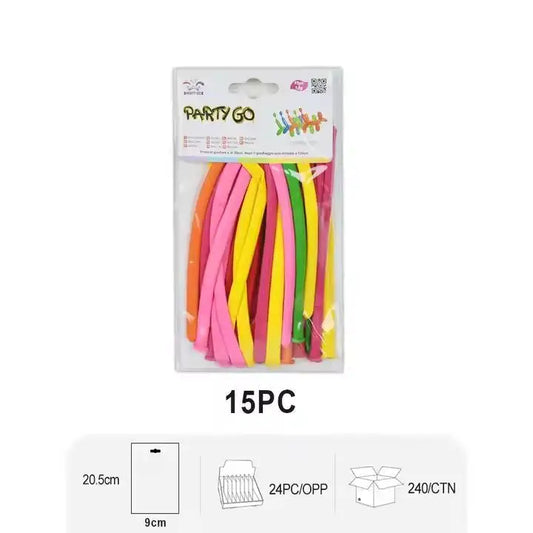 1.8G Macaron/Matte Strip Latex Balloon 15PC Blend