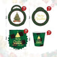 10 Piece Paper Cutlery Set for Christmas Tree Parties in the United States, Including Paper Trays, Paper Cups, Napkins, and Othe