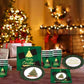 10 Piece Paper Cutlery Set for Christmas Tree Parties in the United States, Including Paper Trays, Paper Cups, Napkins, and Othe