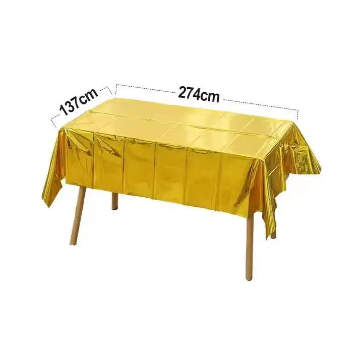 137 * 274CM Christmas Aluminum Tablecloth in Stock in the United States for Valentine's Day, Halloween, Graduation, Thanksgiving