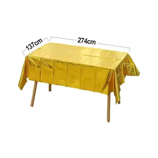 137 * 274CM Christmas Aluminum Tablecloth in Stock in the United States for Valentine's Day, Halloween, Graduation, Thanksgiving