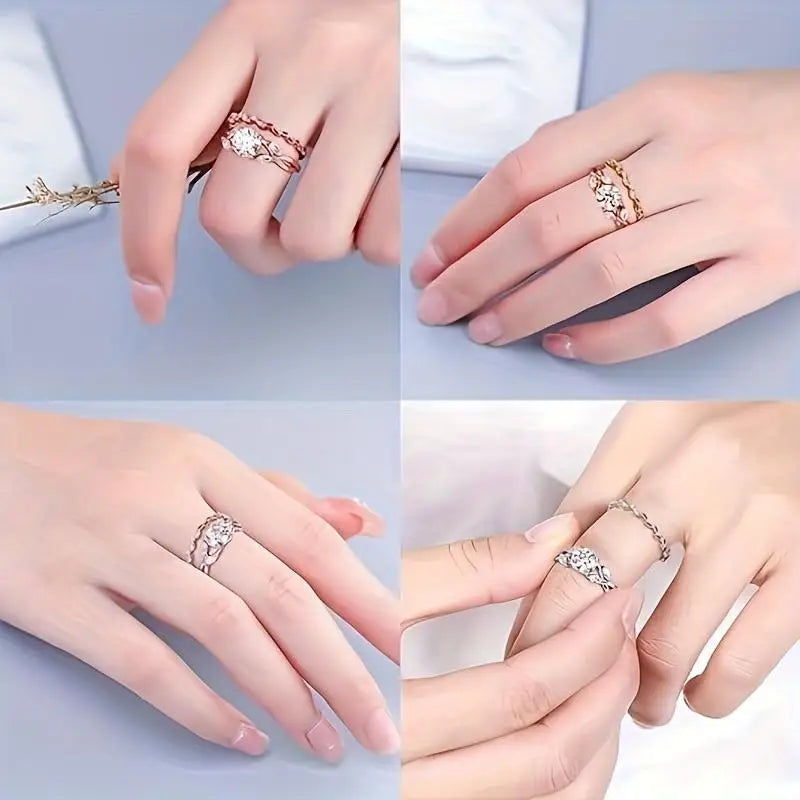 "1.2ct Willow Leaf Moissanite Women's Engagement Ring, 1.2ct D Color VVS1 Clarity Lab Made Wedding Ring 925 Sterling Silver Bra