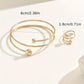 "14K Gold Plated Minimalist Bangle and Ring Set"