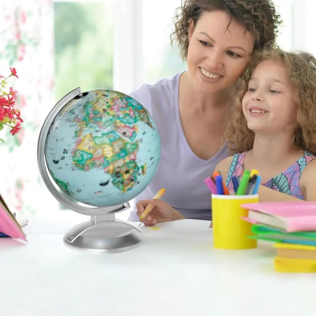 10-Inch Blue Ocean Globe with Interactive AR Features & Dual Maps - Perfect for Home and Office Decoration, Educational & Decora