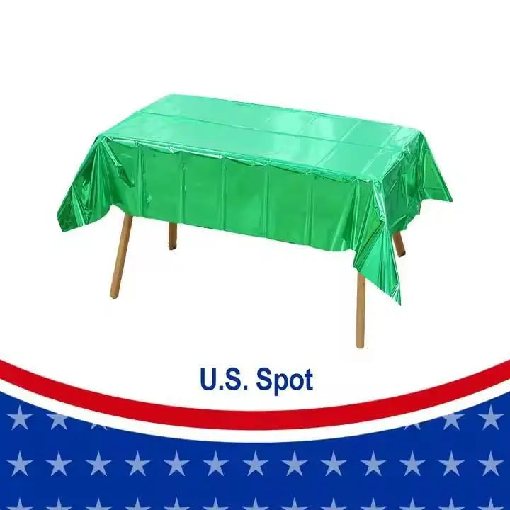 137 * 274CM Christmas Aluminum Tablecloth in Stock in the United States for Valentine's Day, Halloween, Graduation, Thanksgiving