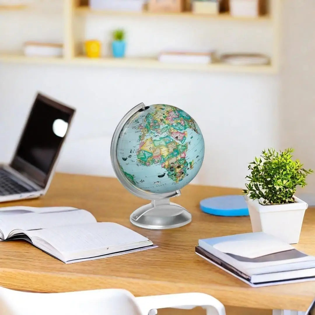 10-Inch Blue Ocean Globe with Interactive AR Features & Dual Maps - Perfect for Home and Office Decoration, Educational & Decora