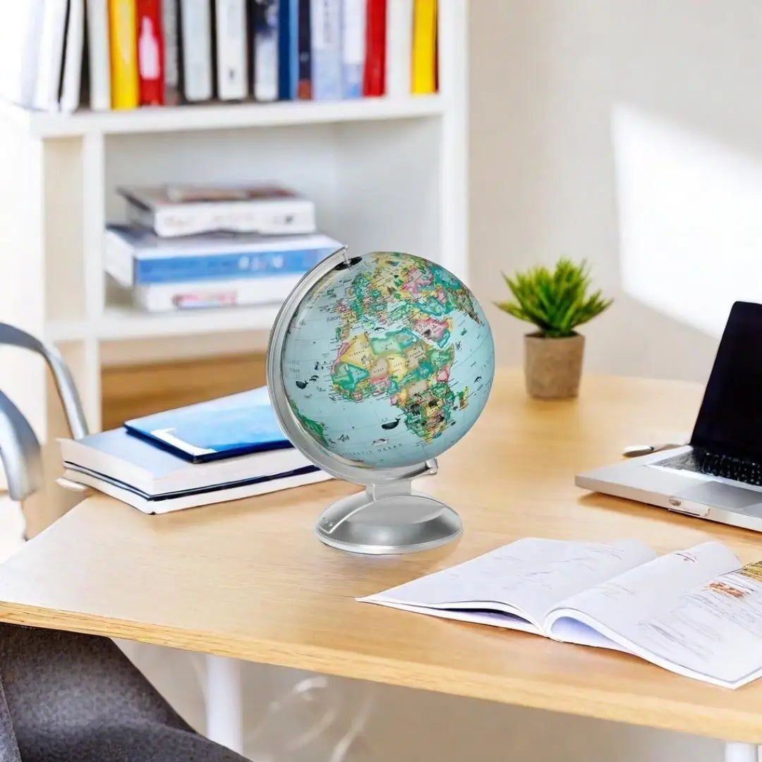 10-Inch Blue Ocean Globe with Interactive AR Features & Dual Maps - Perfect for Home and Office Decoration, Educational & Decora