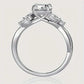 "1.2ct Willow Leaf Moissanite Women's Engagement Ring, 1.2ct D Color VVS1 Clarity Lab Made Wedding Ring 925 Sterling Silver Bra