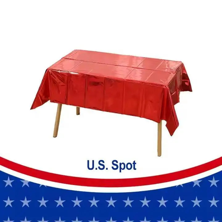 137 * 274CM Christmas Aluminum Tablecloth in Stock in the United States for Valentine's Day, Halloween, Graduation, Thanksgiving