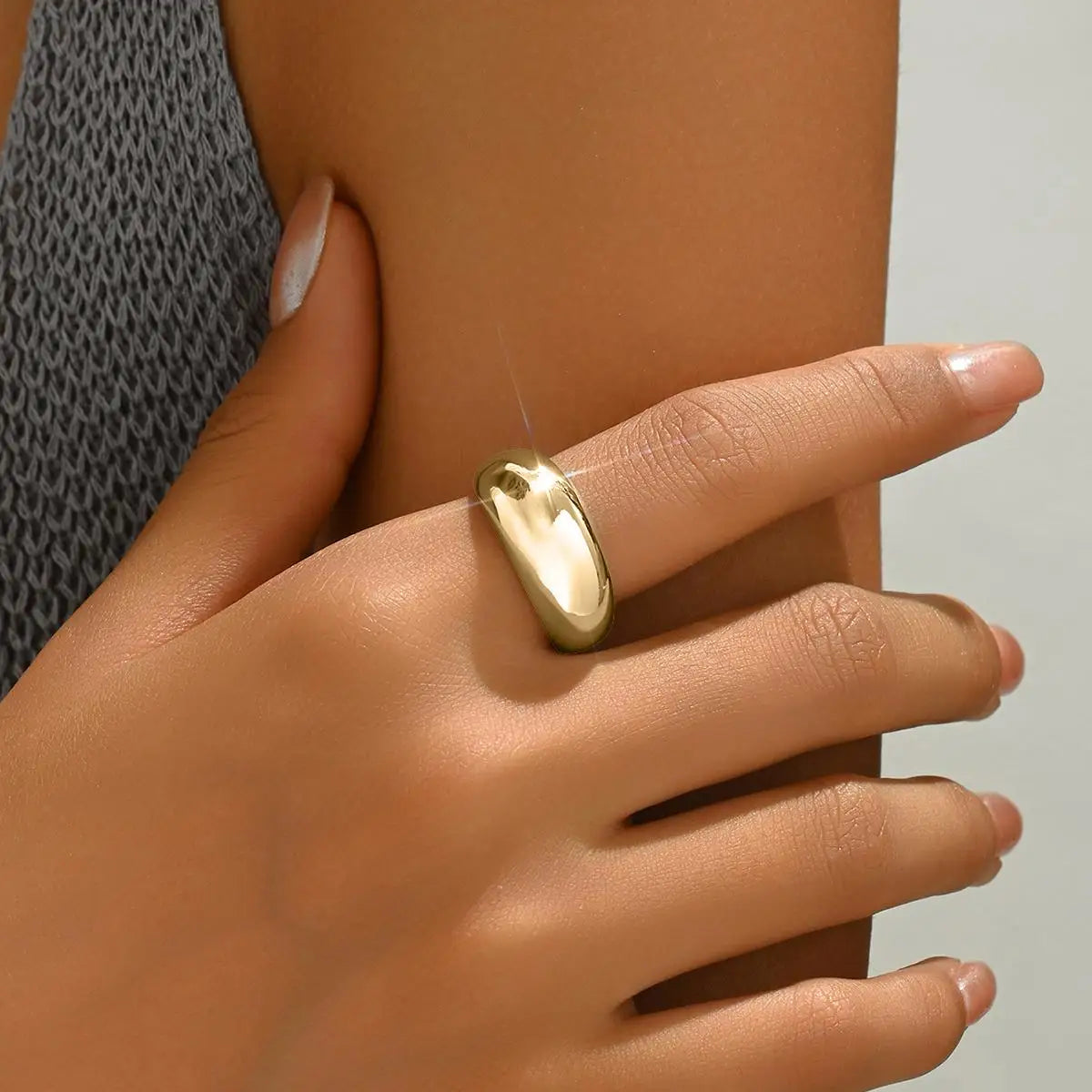 14K Gold Plated Dome Ring
