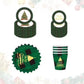 10 Piece Paper Cutlery Set for Christmas Tree Parties in the United States, Including Paper Trays, Paper Cups, Napkins, and Othe