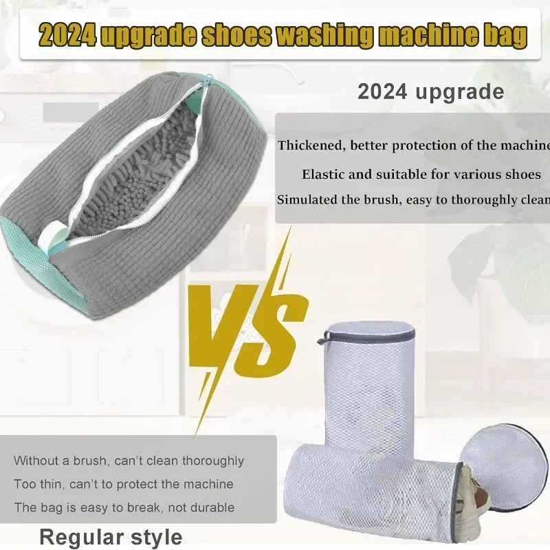 1/2PCS Wash Shoes Bag Padded Net Laundry Shoes Protector Fluffy fibers Polyester Washing Shoes Machine Laundry Bag Drying Bags