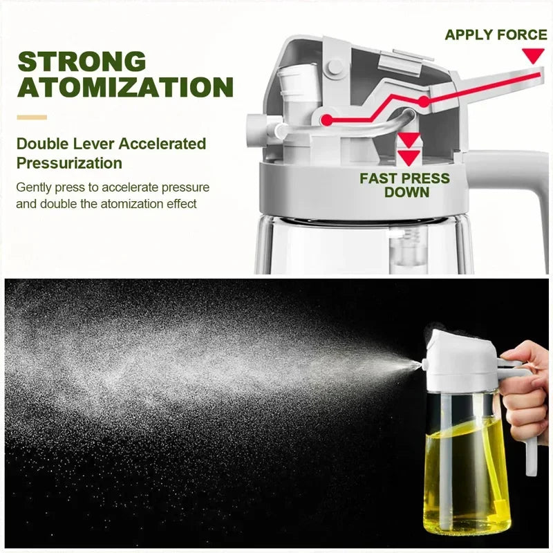 2 in 1 Pour Spray Sprayer Household Kitchen Oils Spray Cooking Olive Oil Dispenser Oil Baking Vinegar Soy Sauce Spray Container