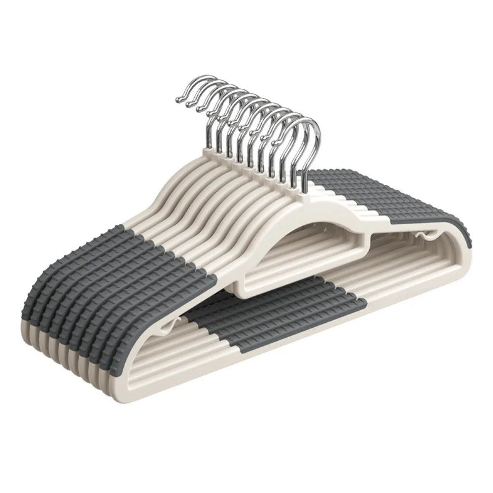 10pcs Home seamless wide shoulder clothes hanger, anti slip and anti bulging bag, thickened for both dry and wet use