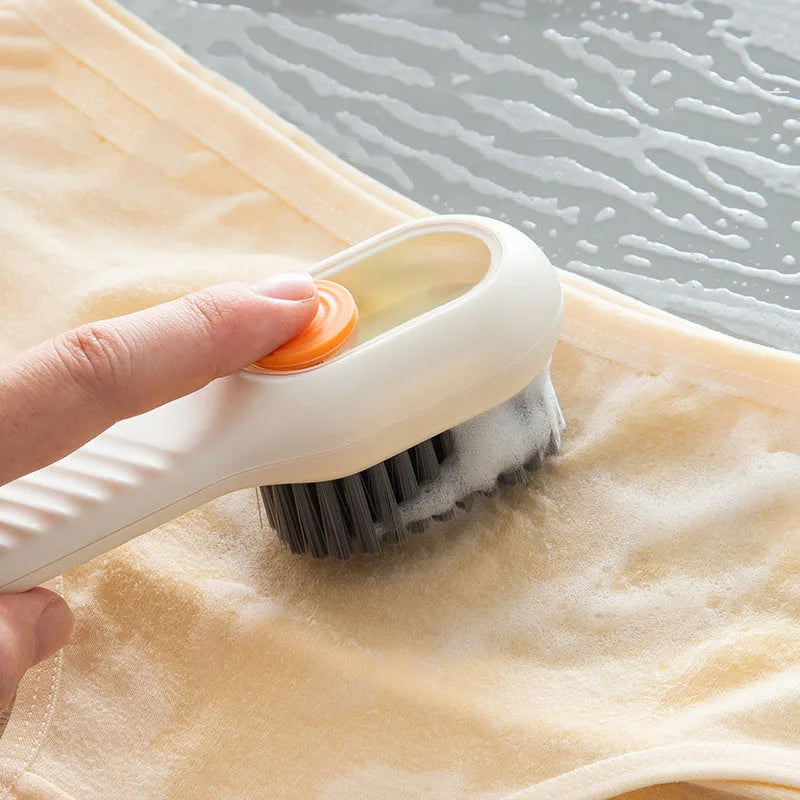 1 Multifunctional Cleaning Shoe Brush Soft Automatic Liquid Shoe Brush Soap Brush with Hook Cleaning Tool, Tiny and Convenient