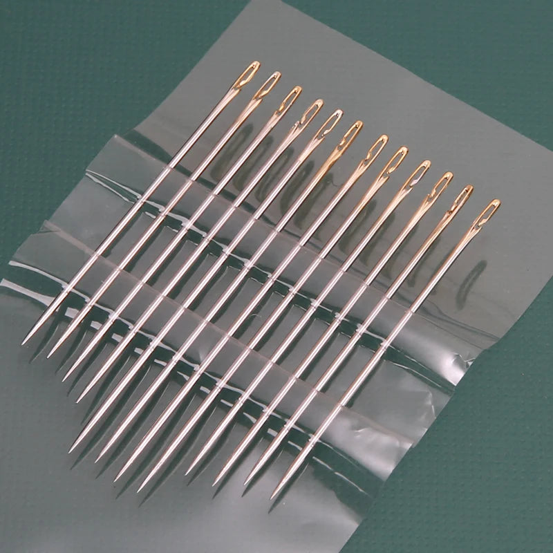 12/24/36pcs Blind Needle Elderly Needle-side Hole Hand Household Stainless Steel Sewing Needless Threading Apparel Sewing DIY