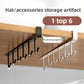 1pc wrought iron cabinet with 6 hooks, nail free and diamond free, easy installation, multi scene storage, neat storage