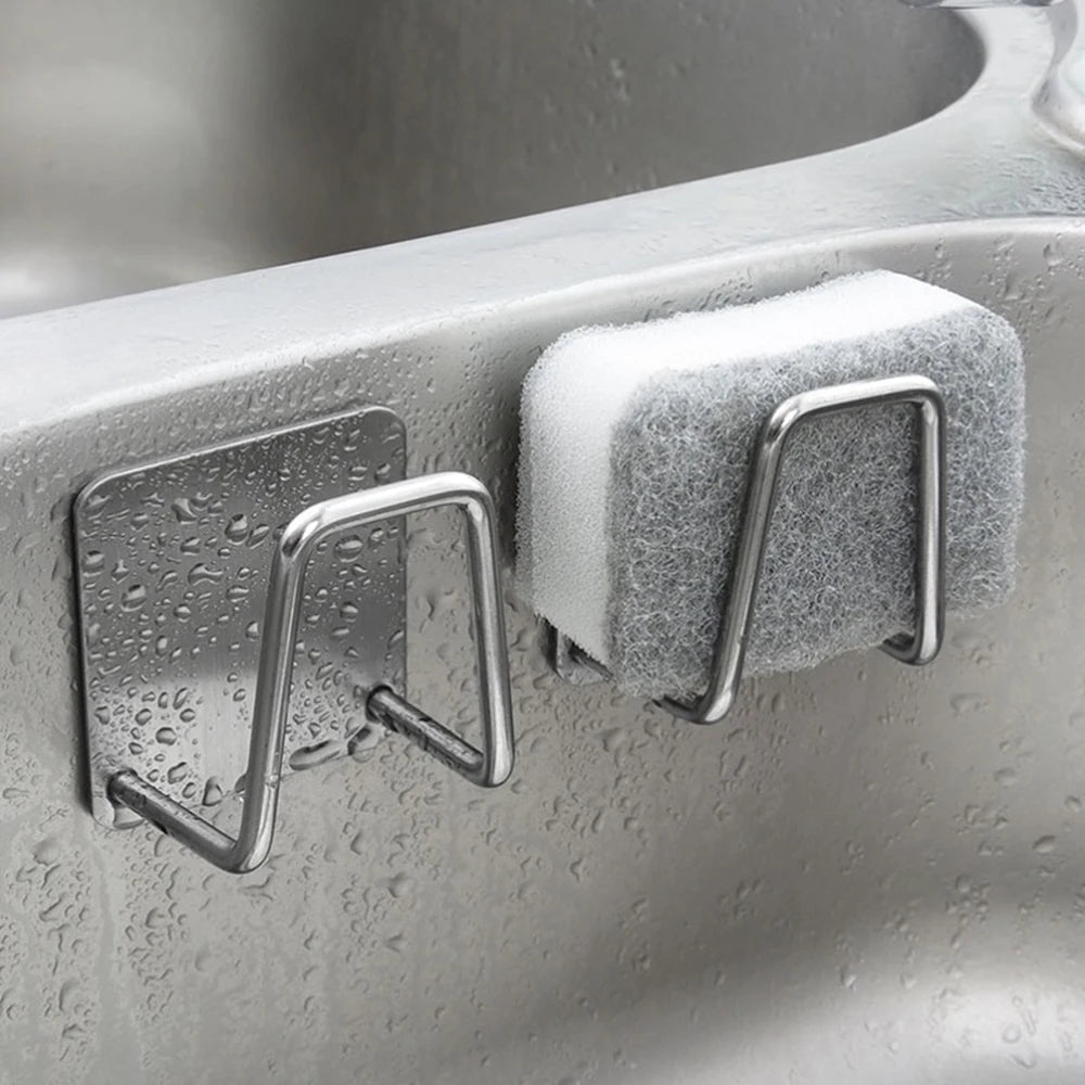 1-2PCS Stainless Steel Sponge Drain Rack Kitchen Sink Cloth Steel Wire Ball Sink Cover Storage Organizer 304 Material