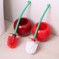 1pc Lovely Cherry Shape Lavatory Toilet Brush Red Toilet Brush Creative Holder Set Toilet Holder Bathroom Accessories