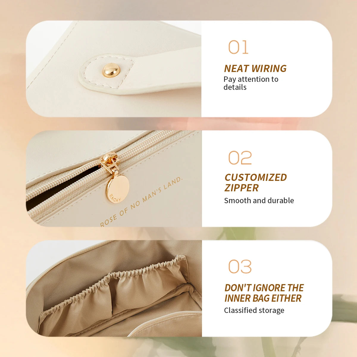 1pc Makeup Organizer Female Toiletry Bag Make Up Case Storage Pouch Luxury Lady Box, Cosmetic Bag, Organizer Bag For Travel Zip