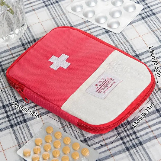 1PC Mini Portable Medicine Bag Travel First Aid Kit Medicine Bag Storage Bag Survival Kit Medicine Box Outdoor Emergency Camping