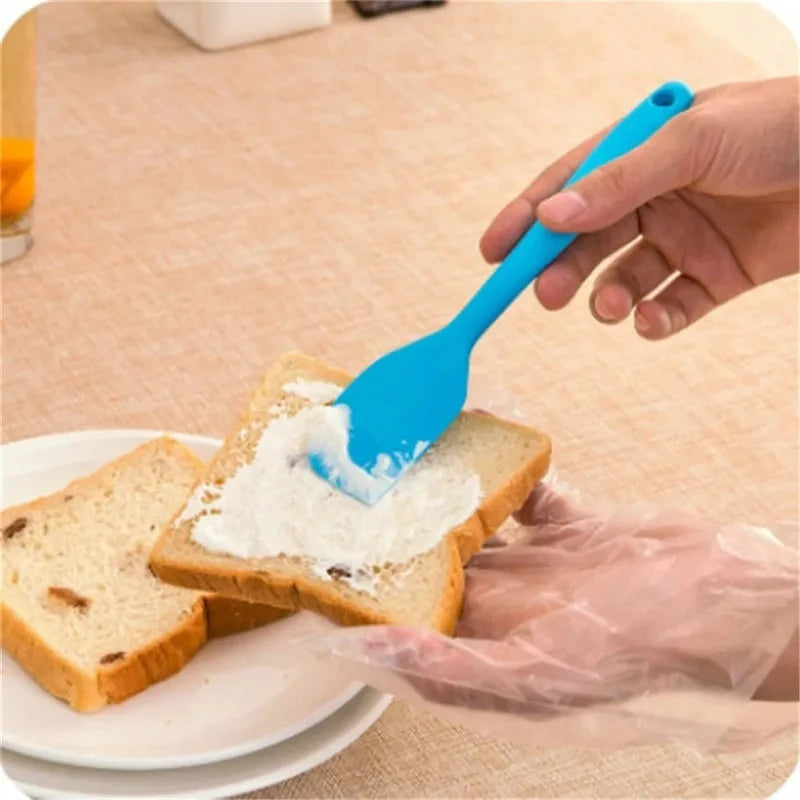 1PC Small Heat Resistant Integrate Handle Silicone Spooncolor Silicone Scraper Cake Cream Spatula Knife Kitchen Baking Tool