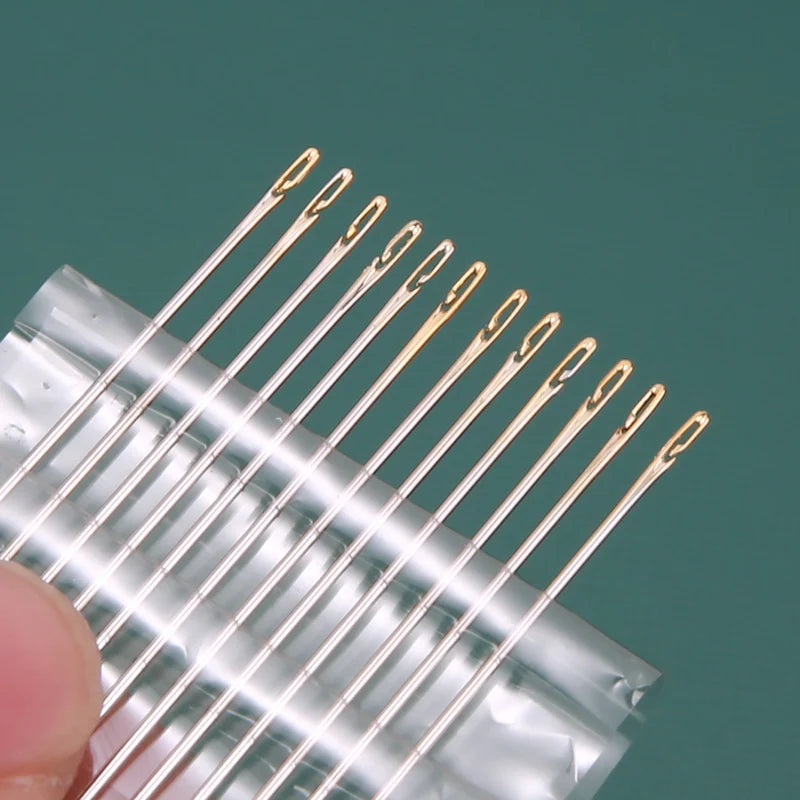 12/24/36pcs Blind Needle Elderly Needle-side Hole Hand Household Stainless Steel Sewing Needless Threading Apparel Sewing DIY