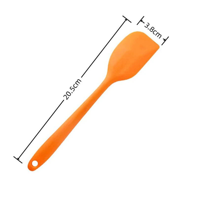 1PC Small Heat Resistant Integrate Handle Silicone Spooncolor Silicone Scraper Cake Cream Spatula Knife Kitchen Baking Tool