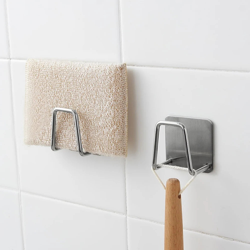 1-2PCS Stainless Steel Sponge Drain Rack Kitchen Sink Cloth Steel Wire Ball Sink Cover Storage Organizer 304 Material