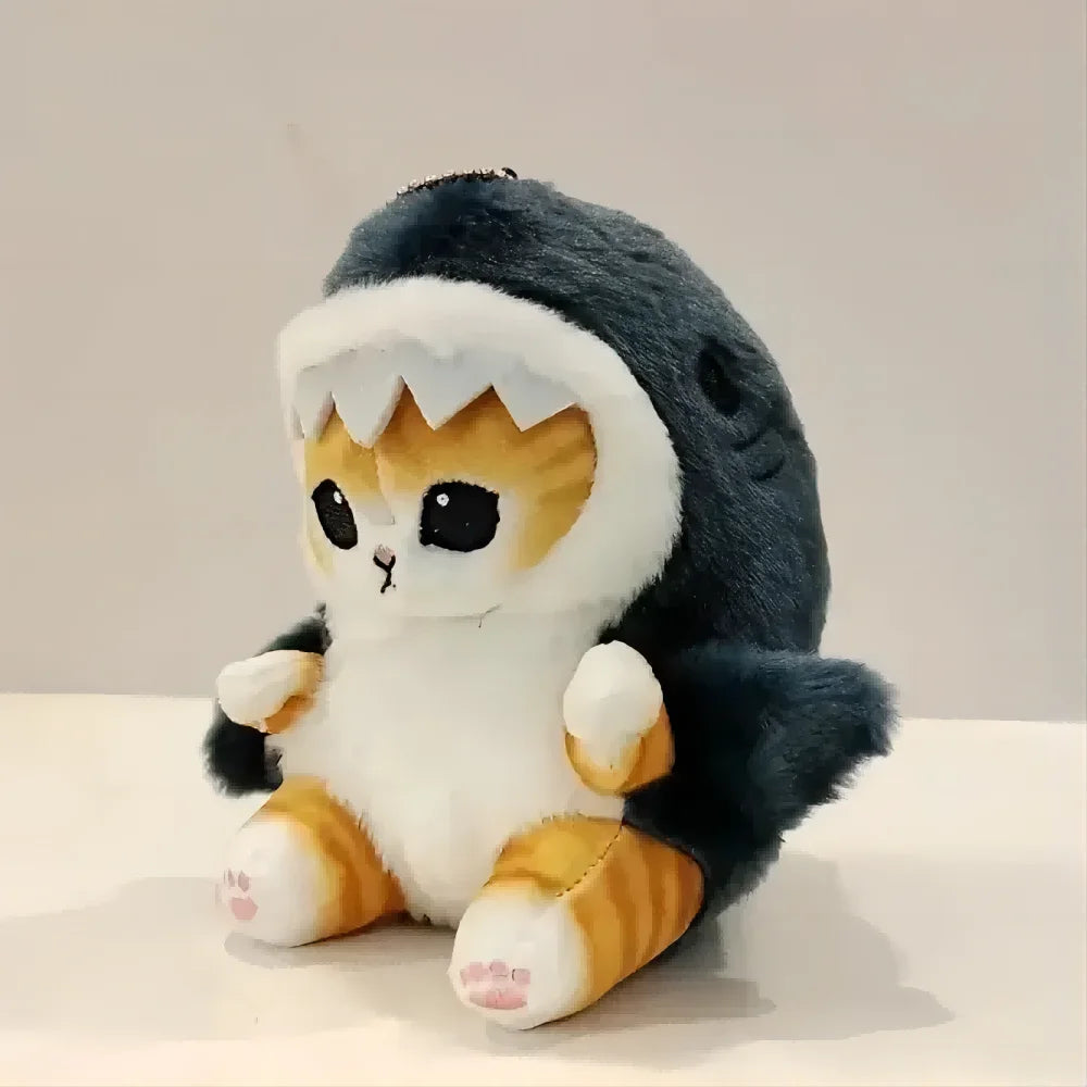 12CM Cute Shark Cat Plush Doll Pendant Beautiful Room And Car Shrimp Cat Decoration Pendant Opening Holiday Boys and Girls Gift
