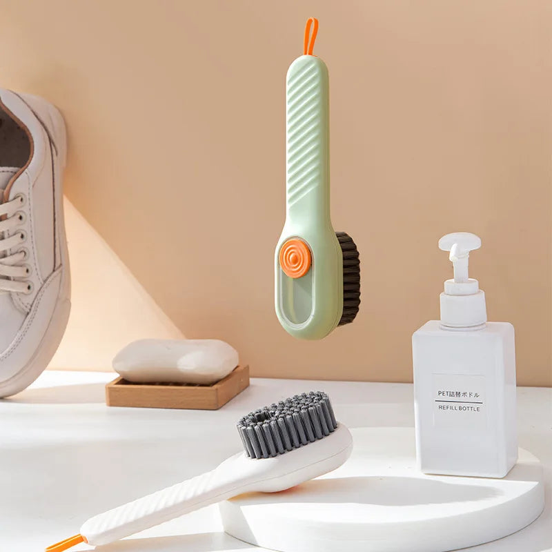 1 Multifunctional Cleaning Shoe Brush Soft Automatic Liquid Shoe Brush Soap Brush with Hook Cleaning Tool, Tiny and Convenient