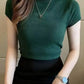 Women's Half-High Neck T-Shirt Fashion Jumper Casual Tops Korean Style Elegant Solid-Coloured Clothing Spring And Summer Season