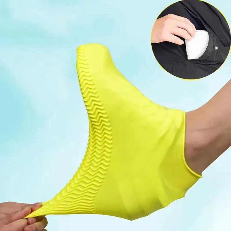 1 Pair Rubber Rain Boot Overshoes For Outdoor Use, Silicone Waterproof Shoe Covers, Rainy Day Shoe Cover, Reusable Non-Slip Rain
