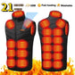 21 Zone Heating Vest Men's USB Infrared Thermal Jacket Smart Heating Clothes New Winter Cold-proof Thick Sleeveless Coat Hiking