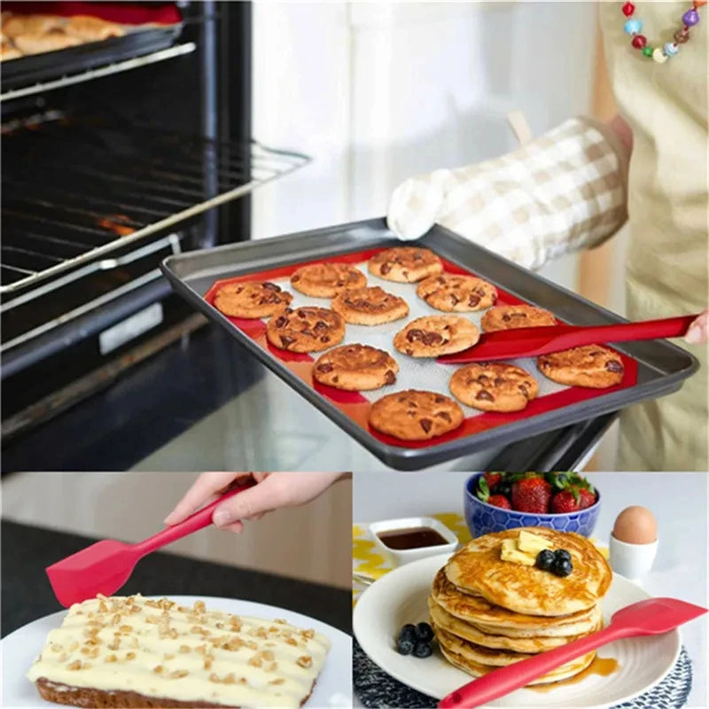 1PC Small Heat Resistant Integrate Handle Silicone Spooncolor Silicone Scraper Cake Cream Spatula Knife Kitchen Baking Tool