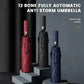 12 Bone Black Glue Fully Automatic Umbrella - Thick Durable Keel Three-Fold UV Resistant Folding Design for Protection And Style