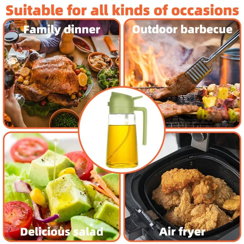 2 in 1 Pour Spray Sprayer Household Kitchen Oils Spray Cooking Olive Oil Dispenser Oil Baking Vinegar Soy Sauce Spray Container