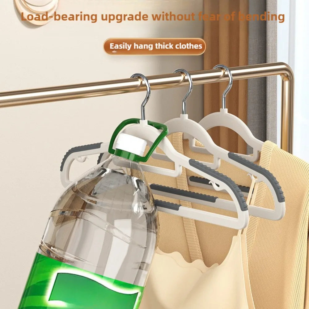 10pcs Home seamless wide shoulder clothes hanger, anti slip and anti bulging bag, thickened for both dry and wet use